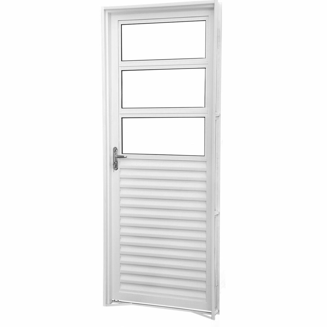 PORTA MISTA LAMINADA 03 VIDROS FIXOS - CRV Portas e Janelas